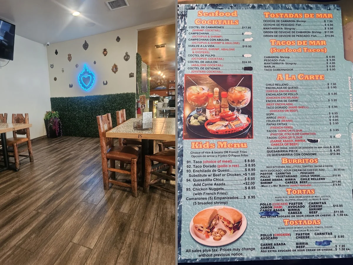 Small restaurant dining area with a cozy feel.